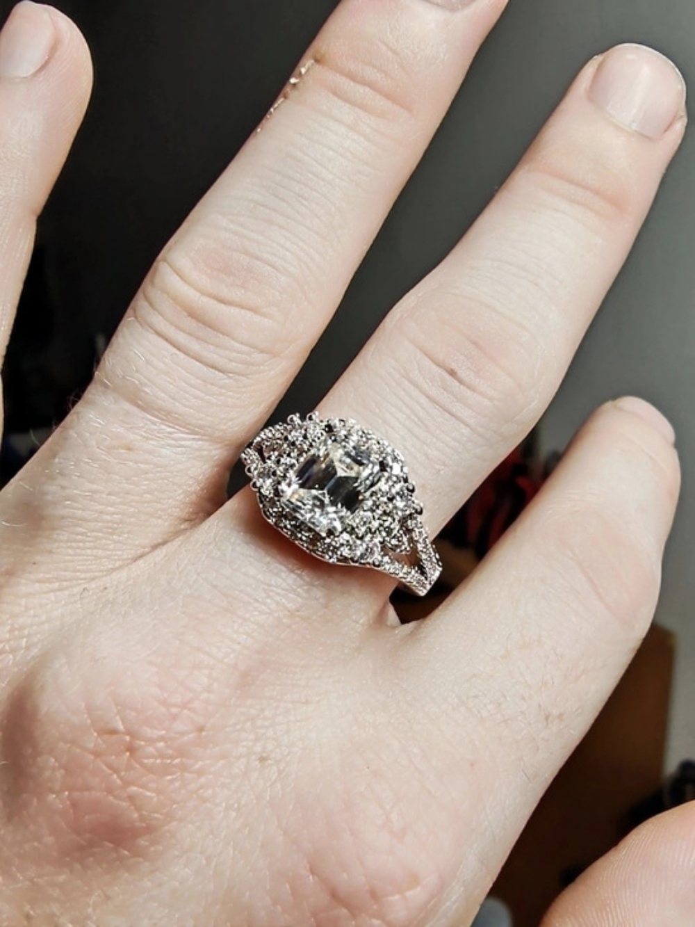 Diamond Cut 3ct Moissanite Statement Ring Like New